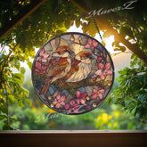 Mystic Owl Stained Glass Suncatcher: Moonlit Window Decor